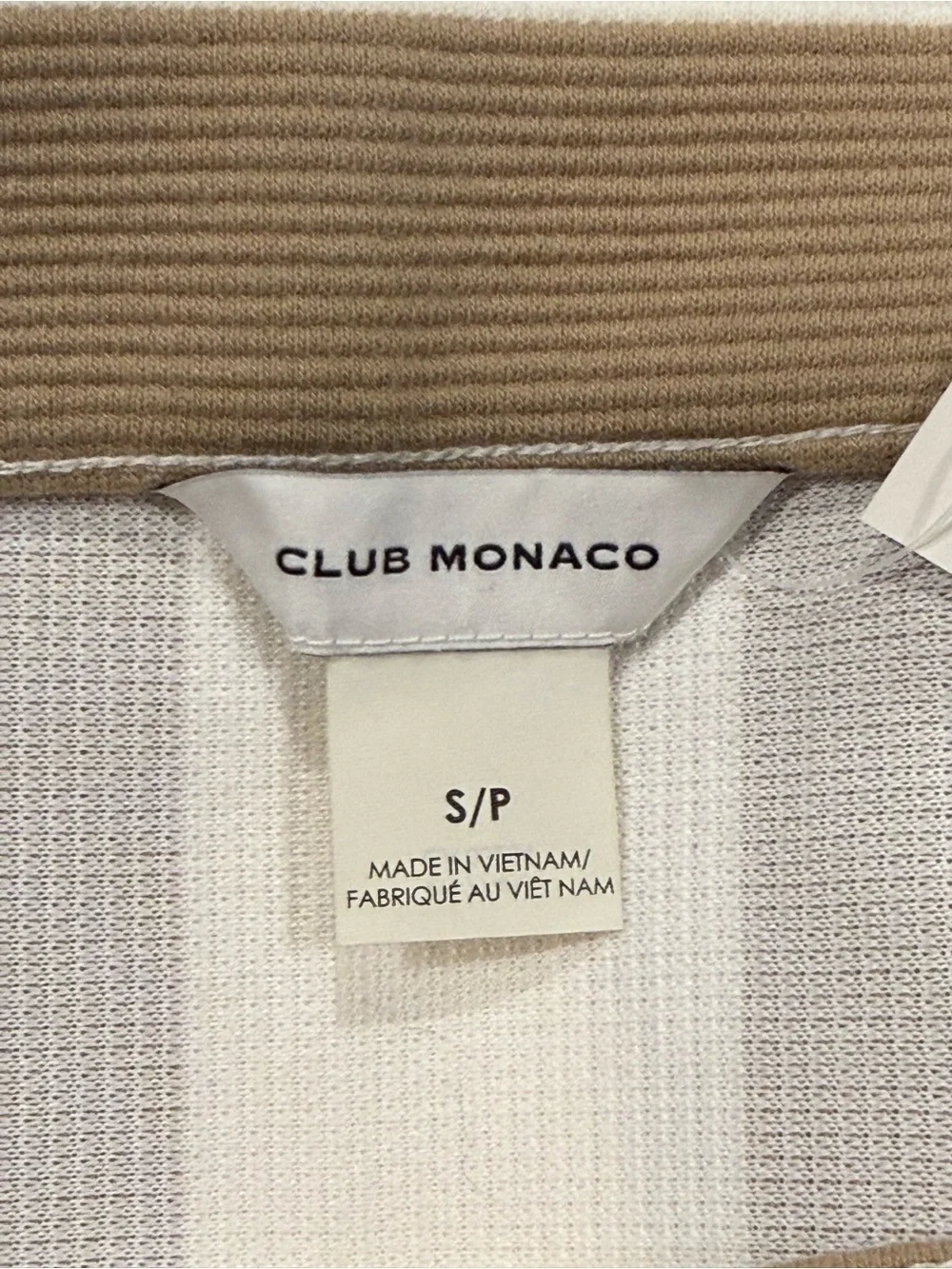 NWT Club Monaco Striped Midi Pencil Skirt in Beige and Cream